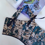 Silver brocade corset