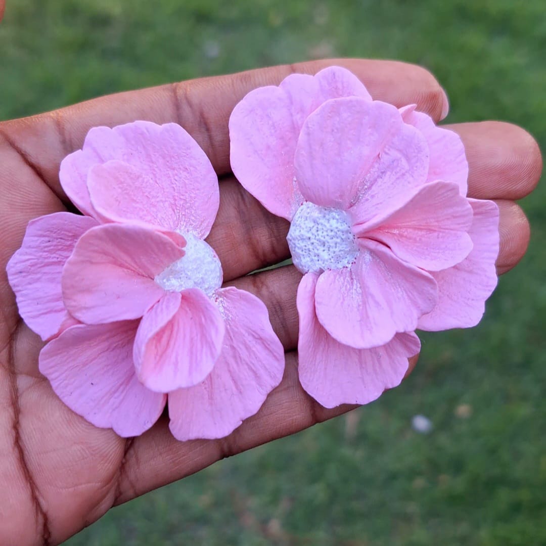 Pink Blossom Statement Earrings