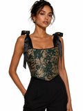 Silver brocade corset