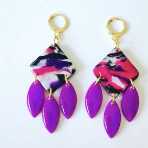 Purple dangle earrings