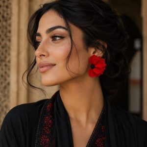 Red Rose Earrings