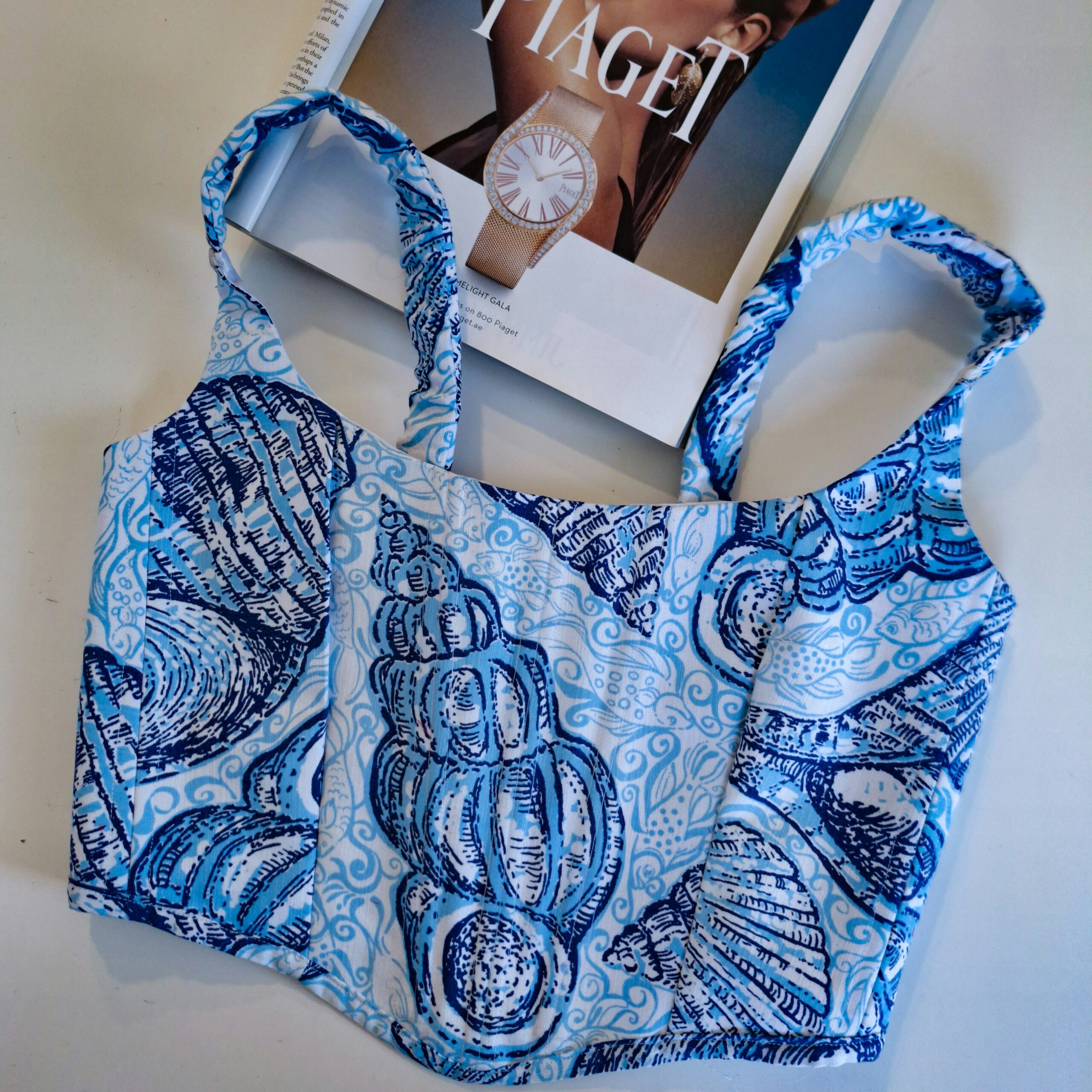Blue seacell corset