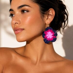 Midnight Fuchsia Bloom Earrings